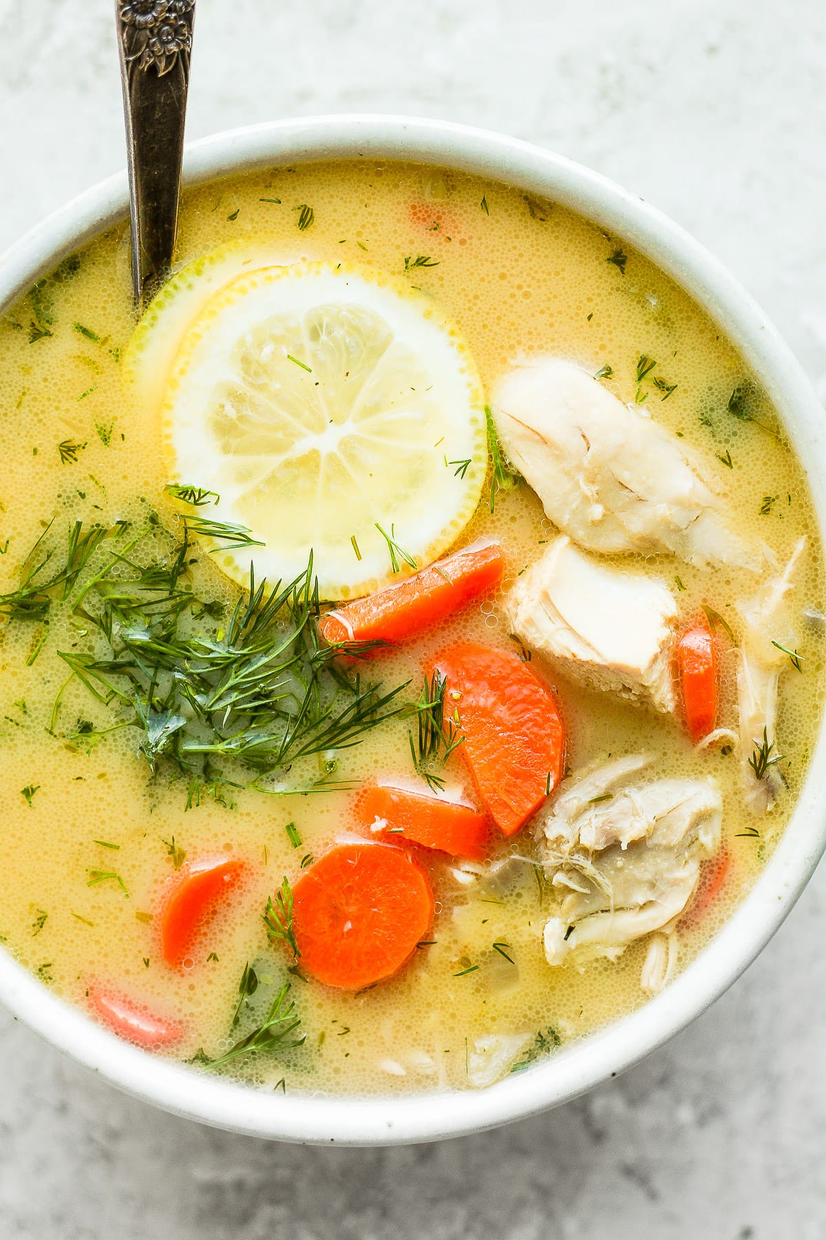 Bow of greek lemon chicken soup. 