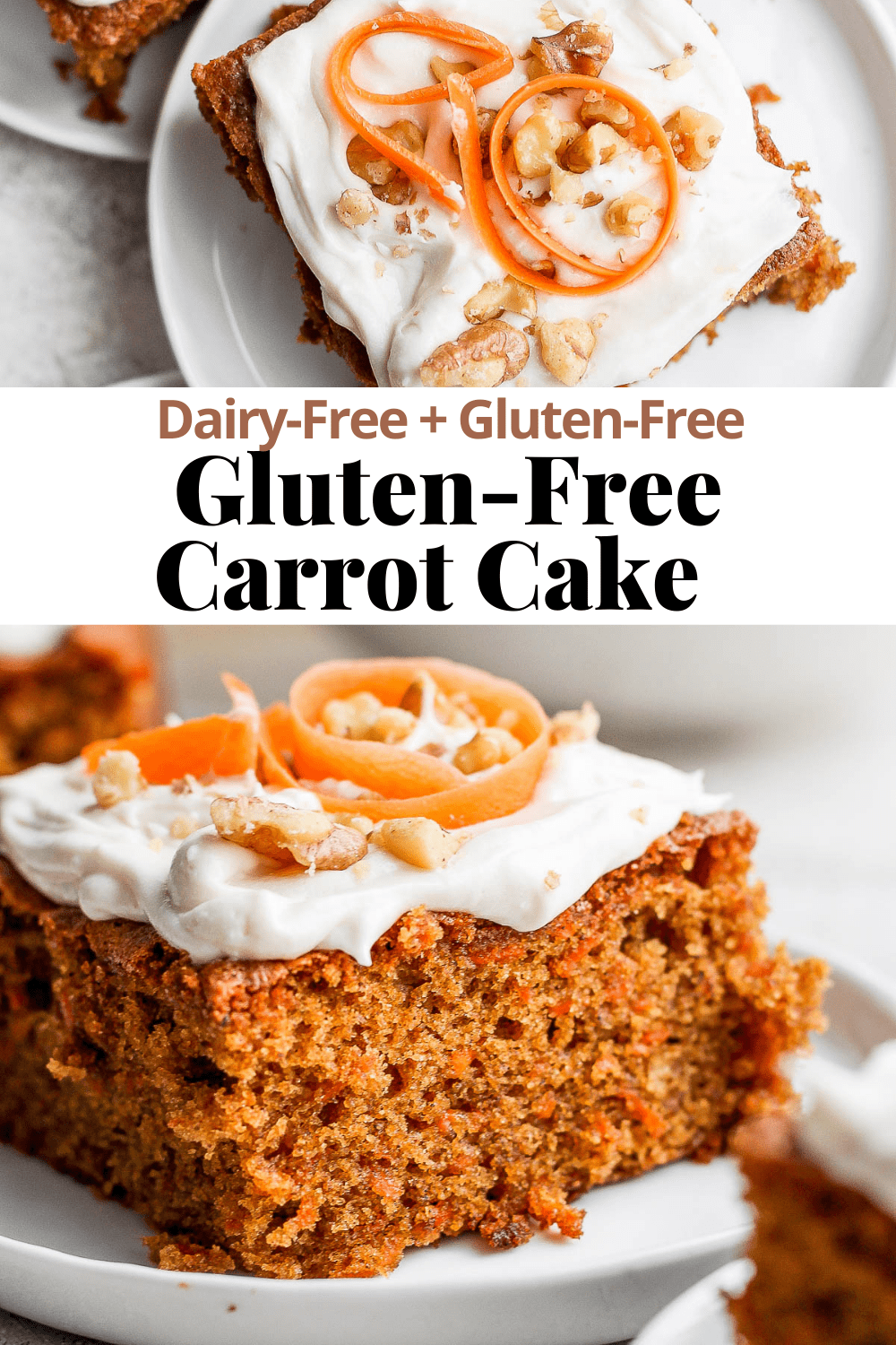 Pinterest image for gluten free carrot cake.