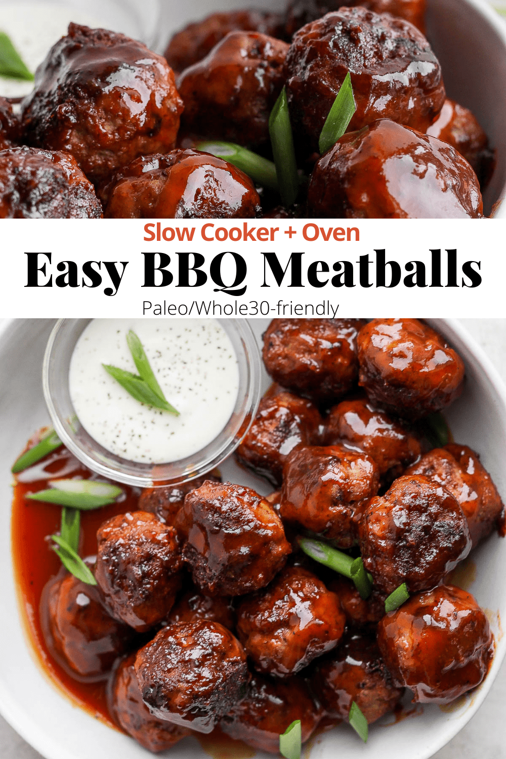 Pinterest image for BBQ meatballs.