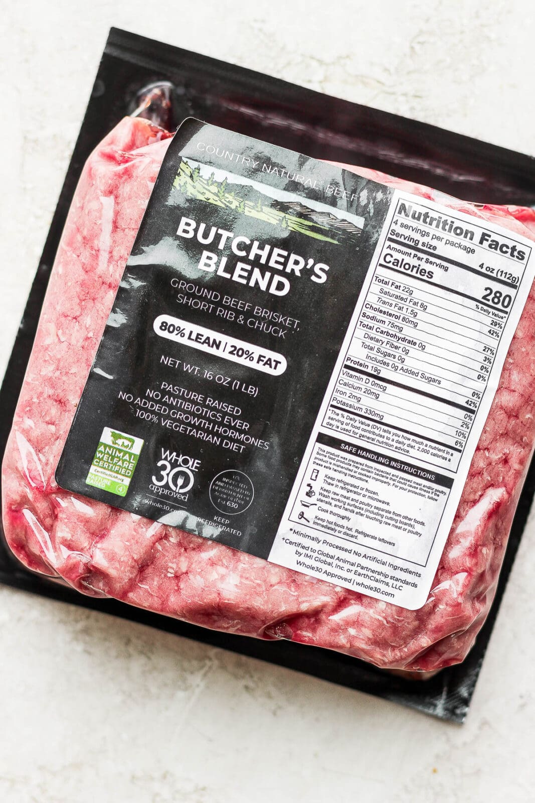 Package of Country Natural Beef's butcher blend ground beef.