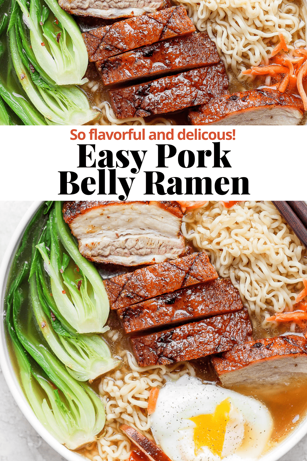 Pinterest image for pork belly ramen.