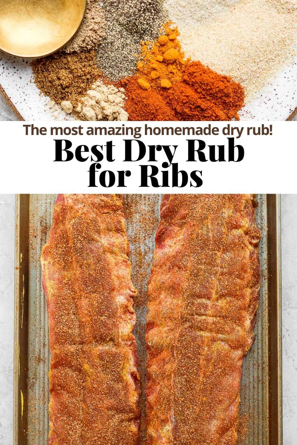 Pinterest pin for best dry rub for ribs