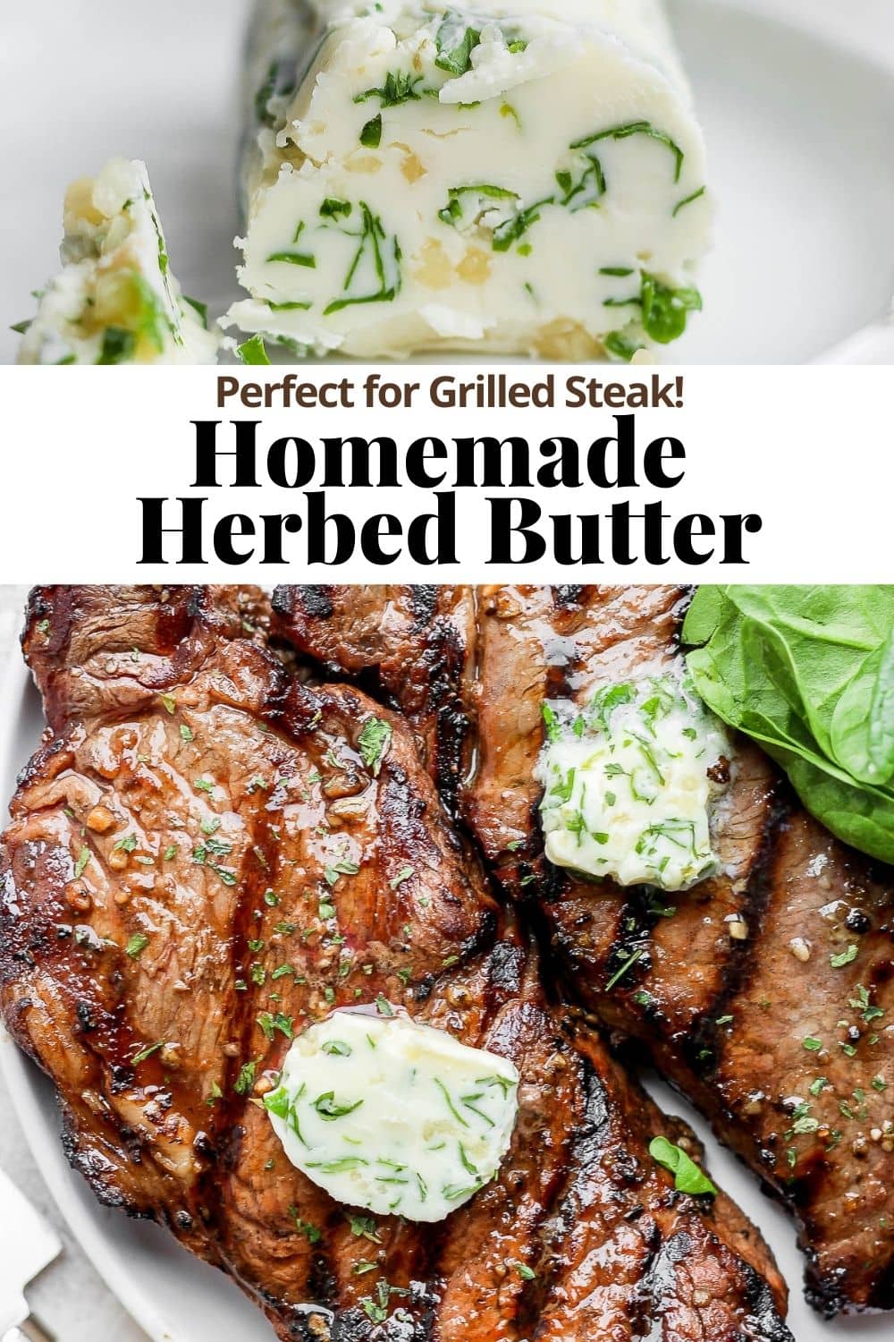 Pinterest image for herbed butter.