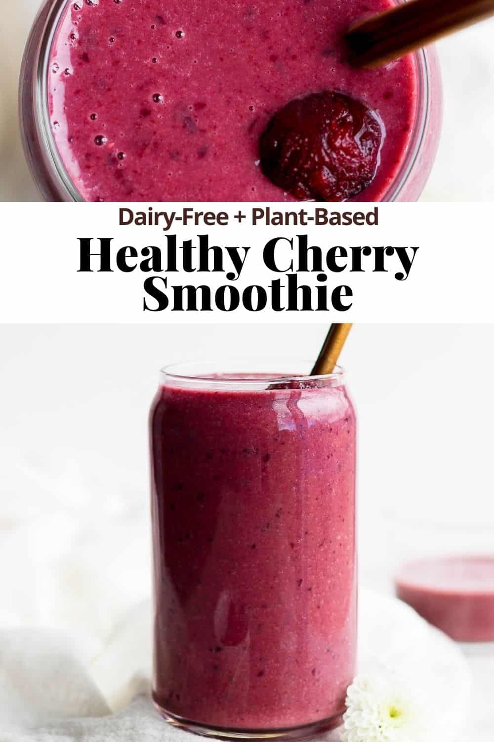 Pinterest image for cherry smoothie.