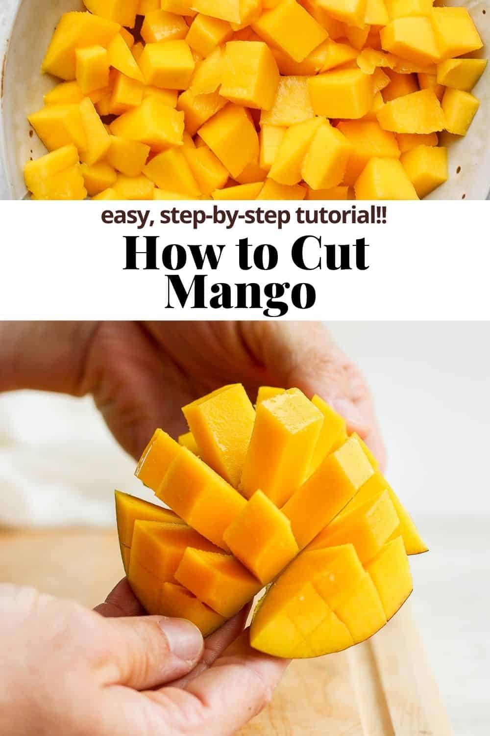 Pinterest image for how to cut a mango.