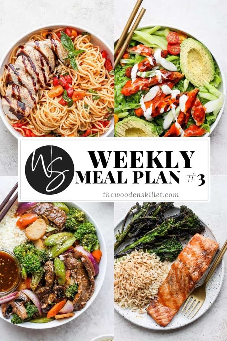 Pinterest pin for weekly meal plan. 