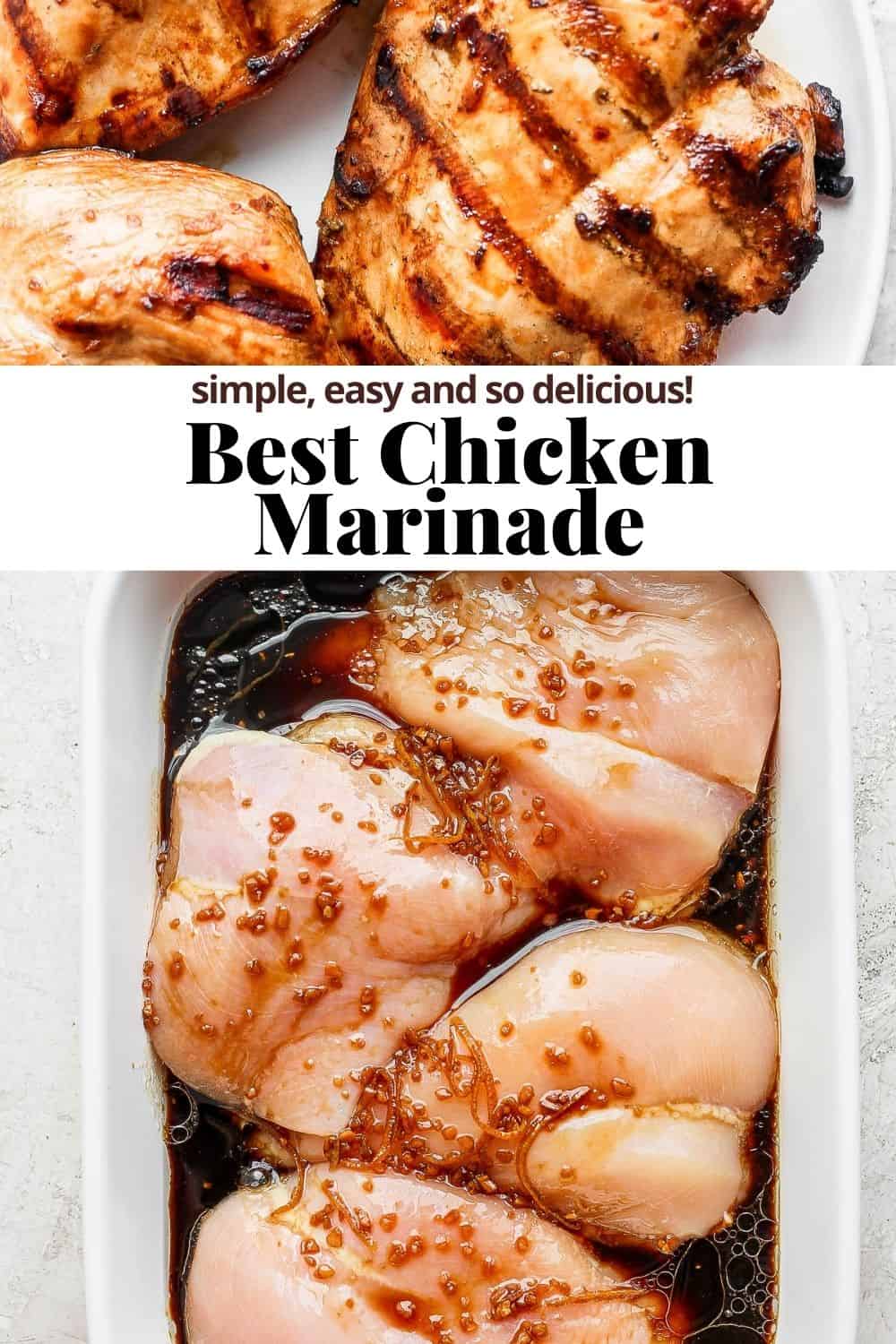 Pinterest image for best chicken marinade.
