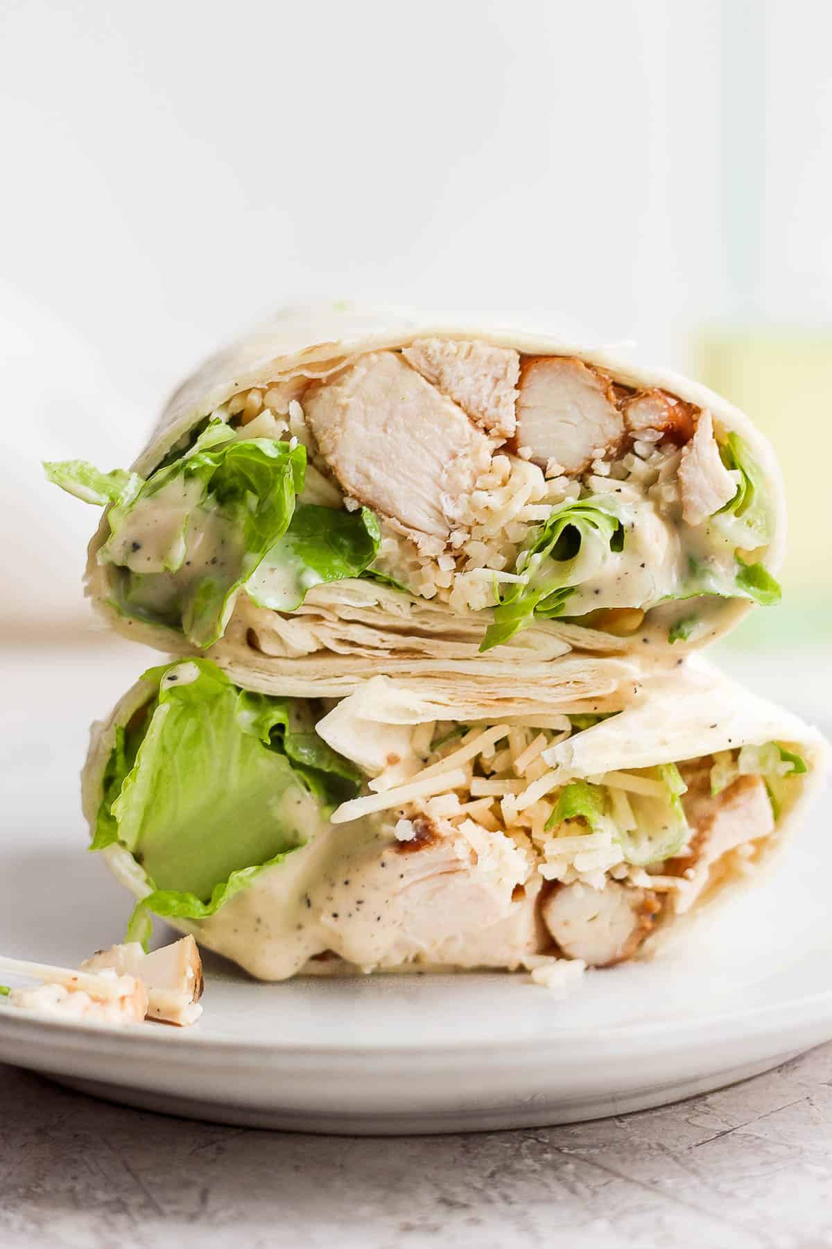 Caesar Chicken Salad Lunch Wraps - Project Meal Plan