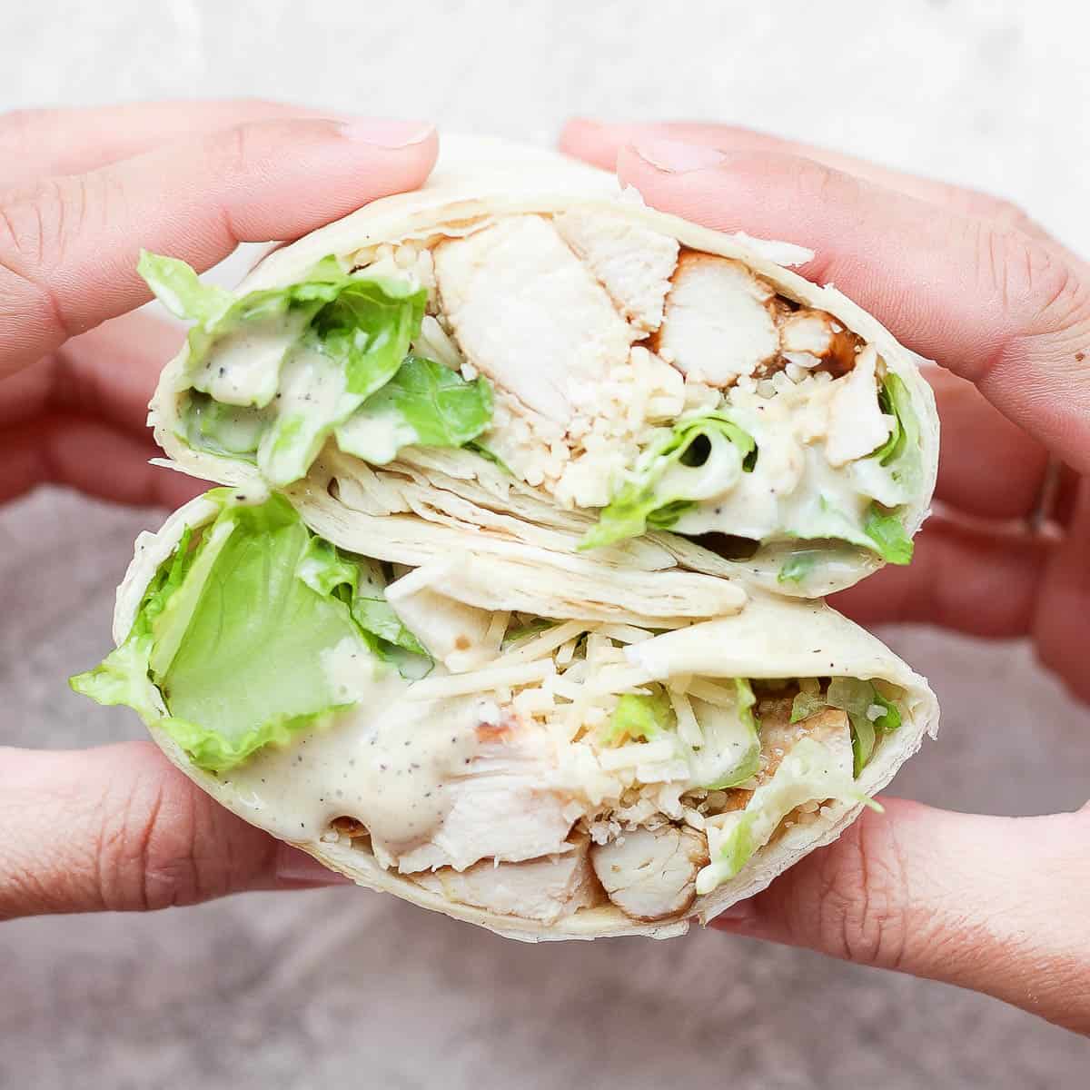 Caesar Chicken Salad Lunch Wraps - Project Meal Plan