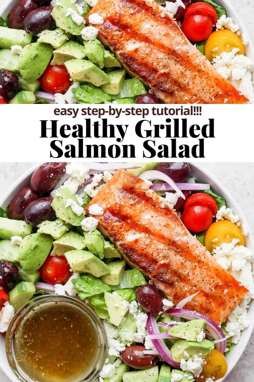 Grilled Salmon Salad  The EASIEST Meal Prep Salad Recipe!