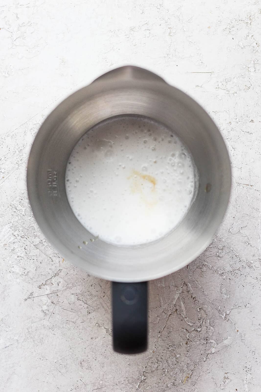 Cold foam in a milk frother.