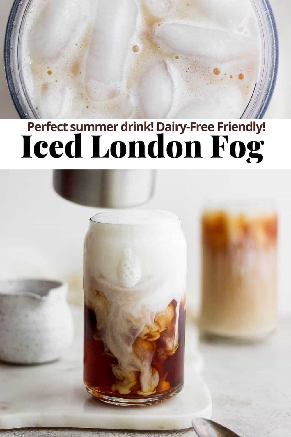 Pinterest image for iced london fog.