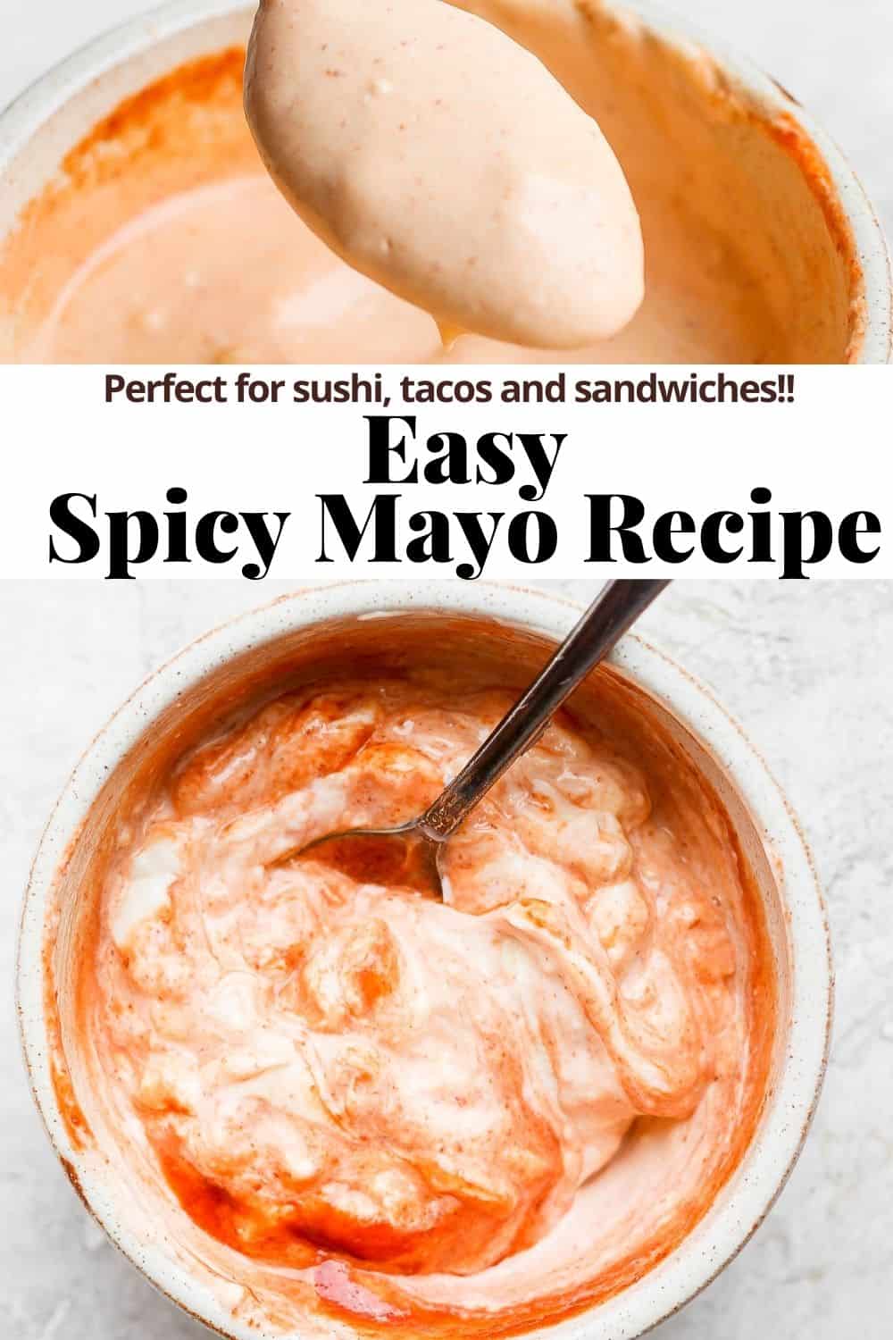 Pinterest image for spicy mayo.