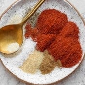 Plate of chili seasoning.