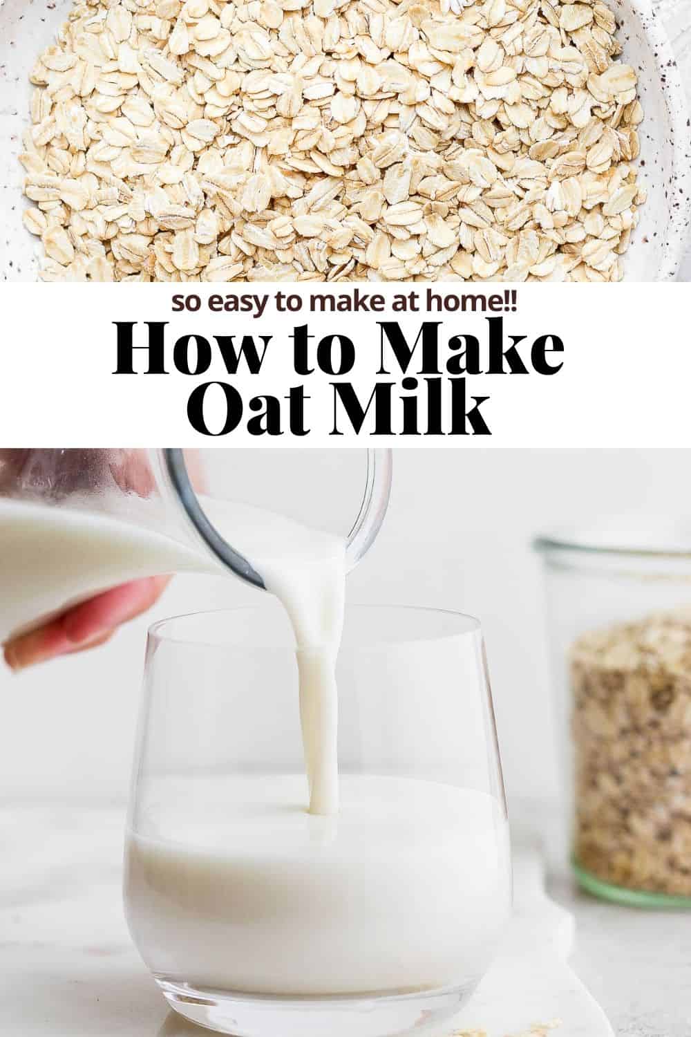 Pinterest image for oat milk.