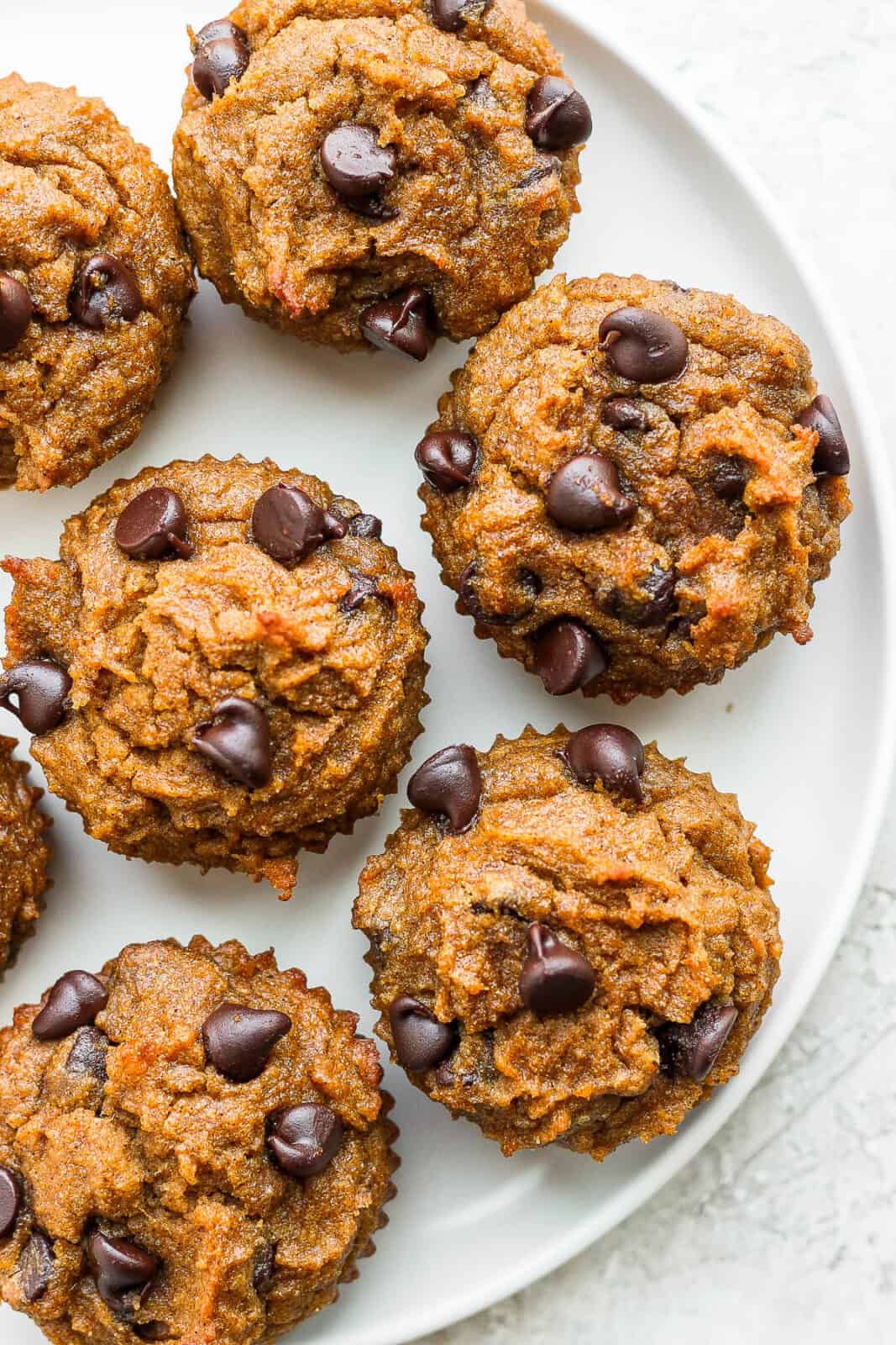 Pumpkin muffins on a plate.