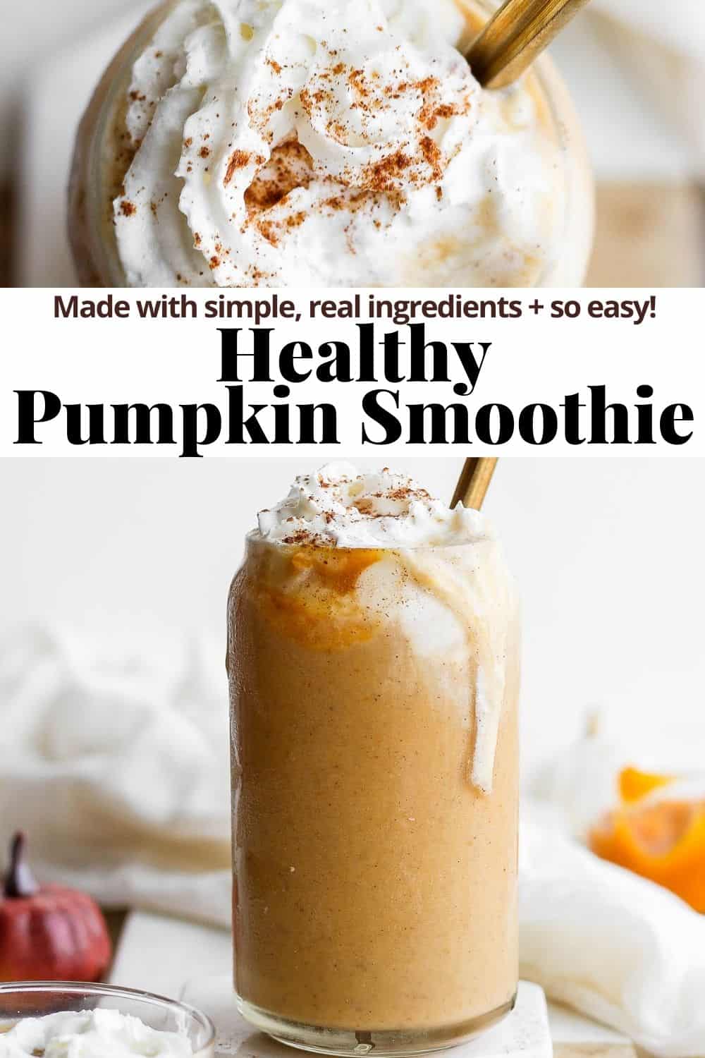 Pinterest image for pumpkin smoothie.
