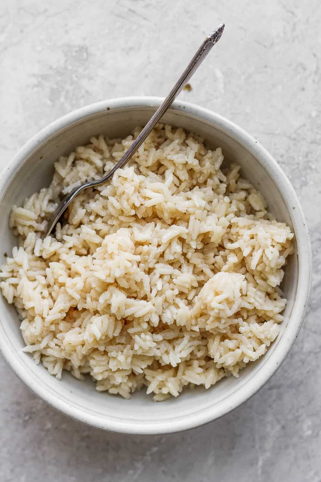 Bowl of coconut rice.