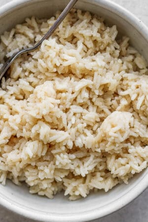 Bowl of coconut rice,