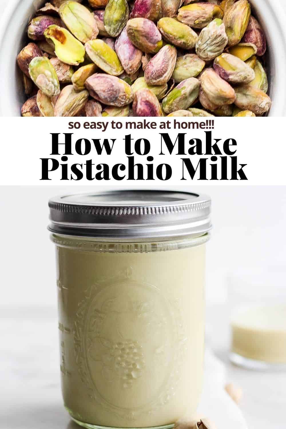 Pinterest image for pistachio milk.