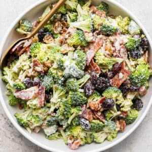 Bowl of Broccoli Bacon Salad.