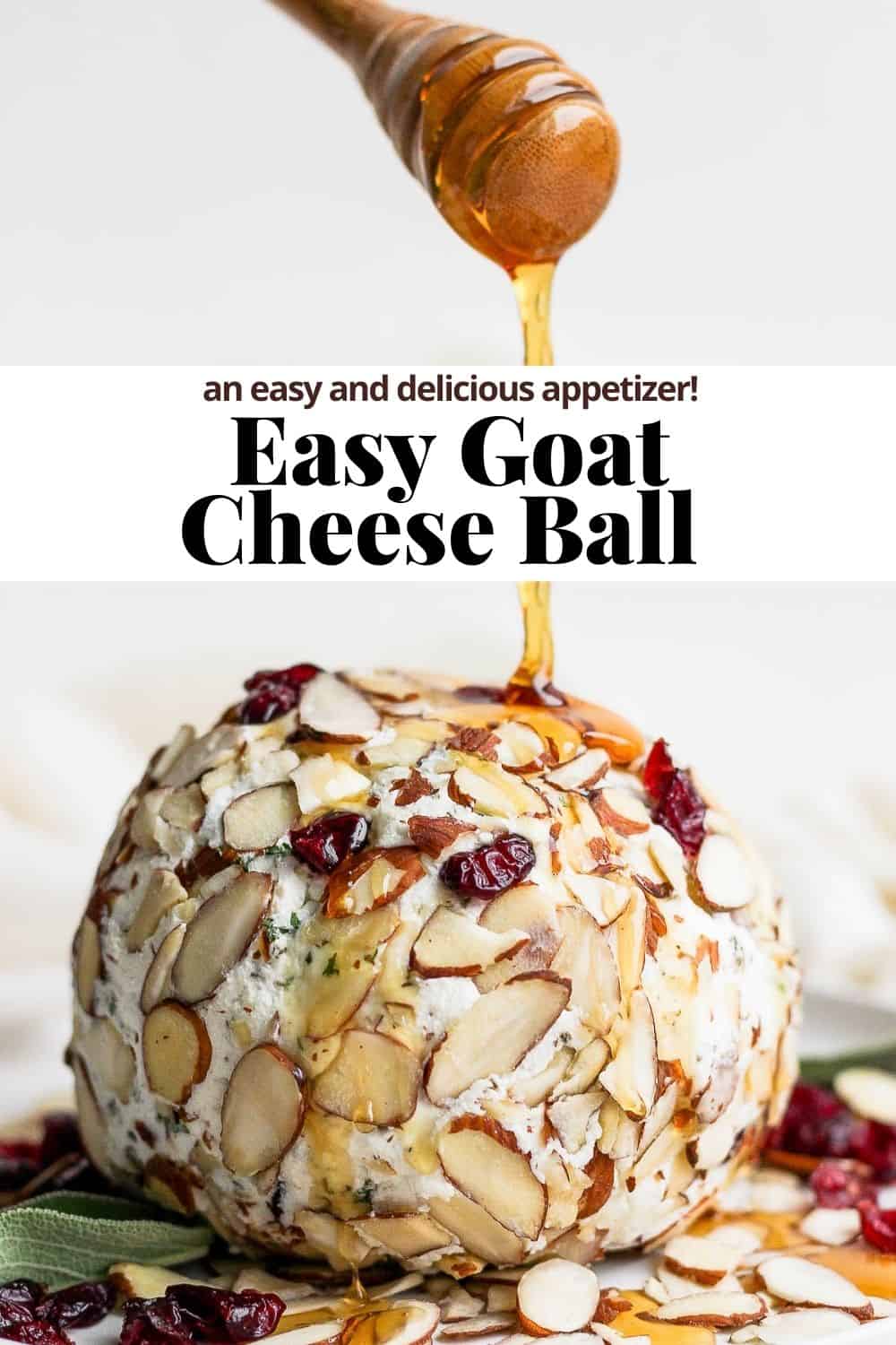 Pinterest image for goat cheese ball.
