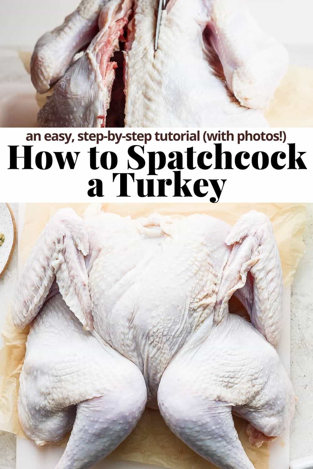 Pinterest image for spatchcock turkey.