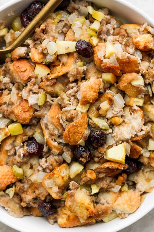 Bowl of Sausage Stuffing.