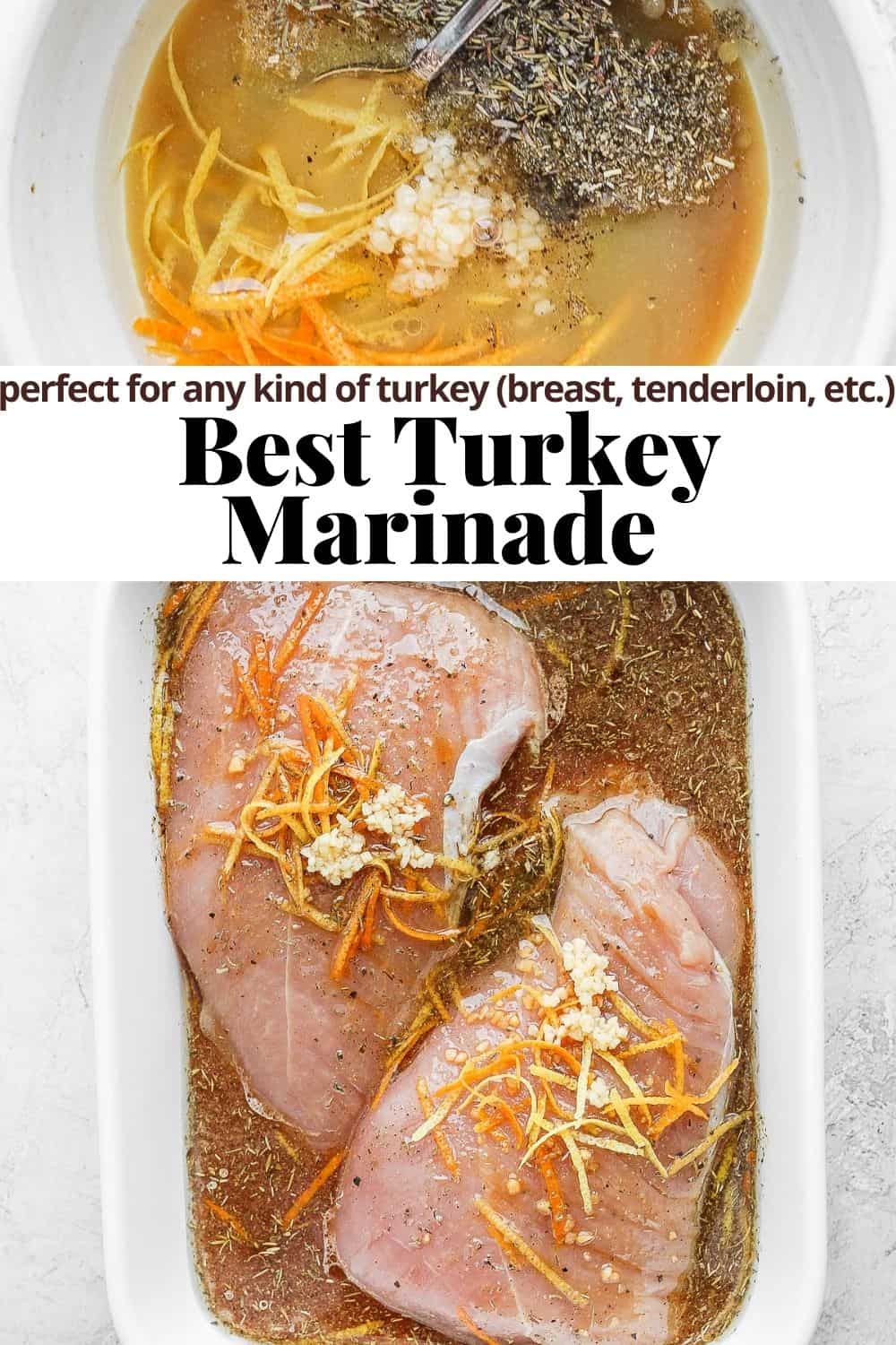 Pinterest image for turkey marinade.