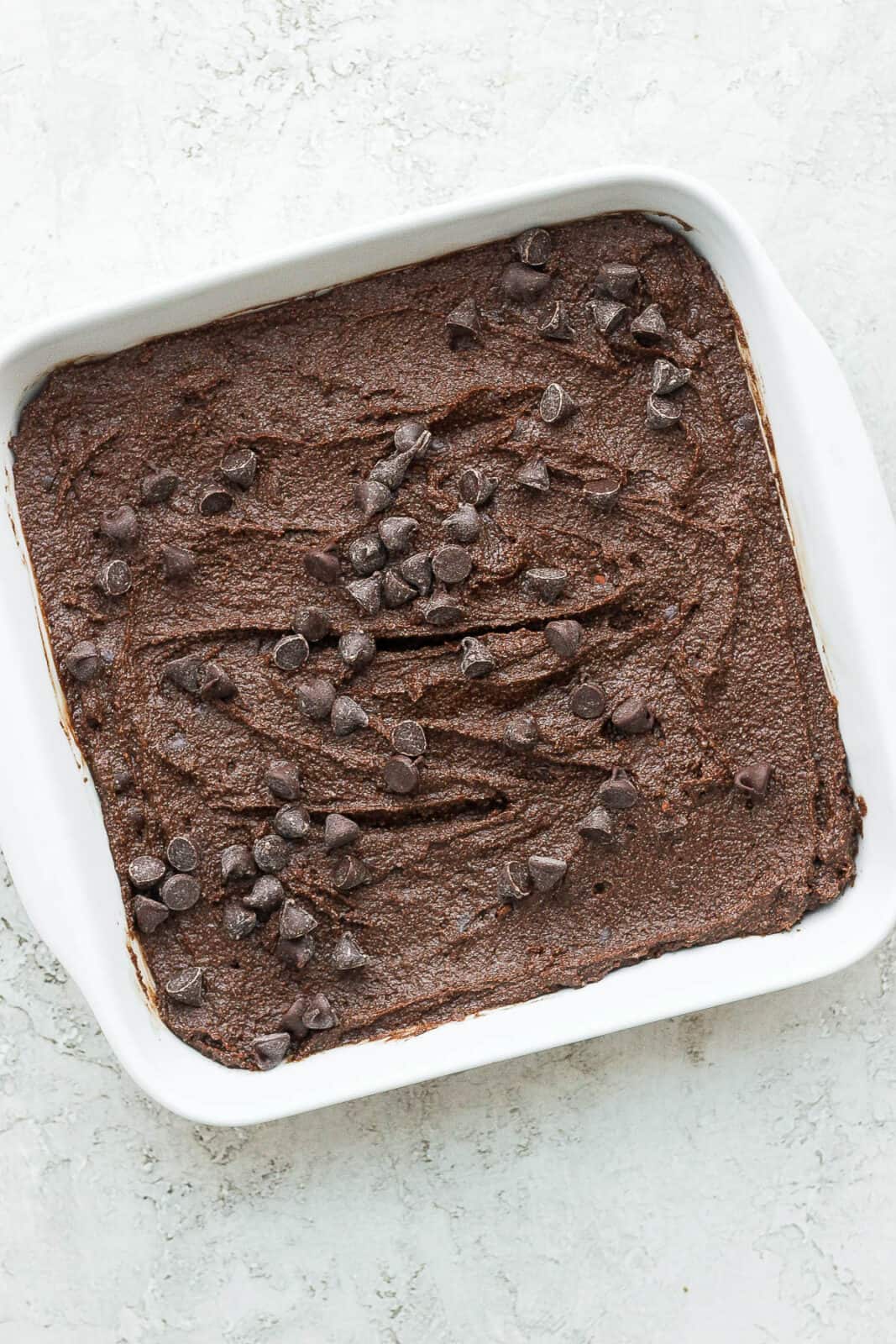 Almond flour brownies about to go in the oven.