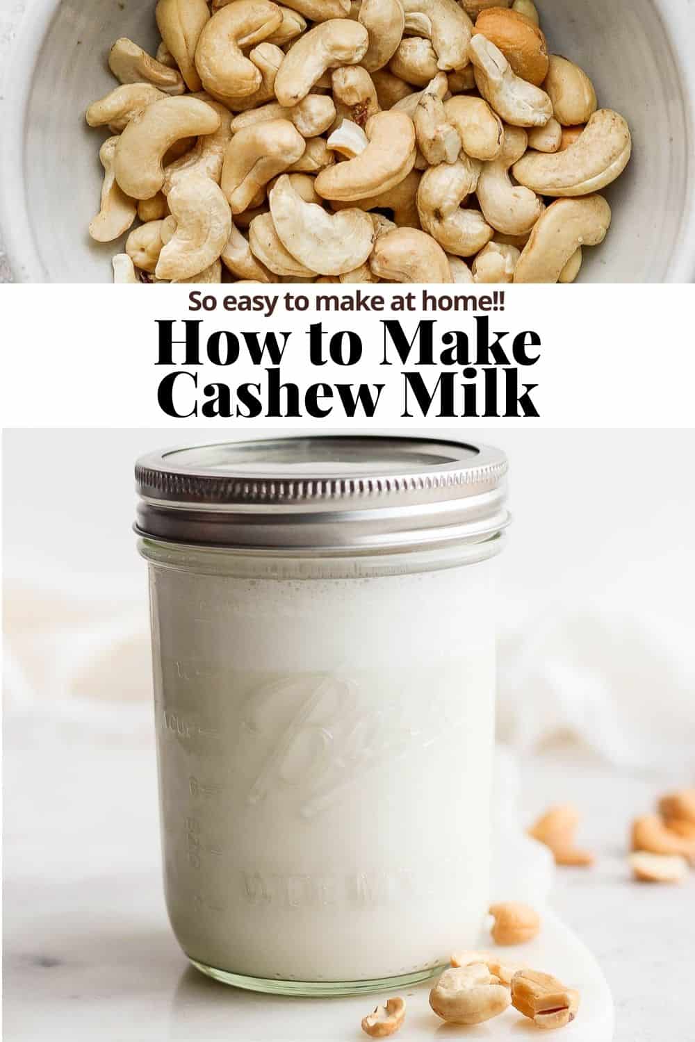 Pinterest image for cashew milk.