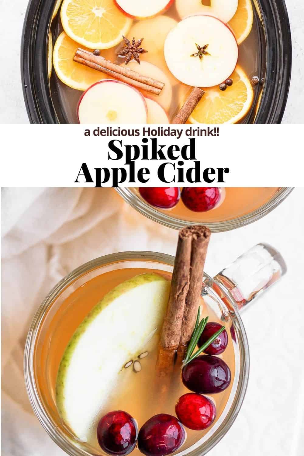 Pinterest image for spiked apple cider.