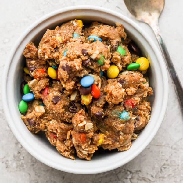 Bowl of vegan cookie dough.