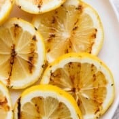 Plate of grilled lemons.