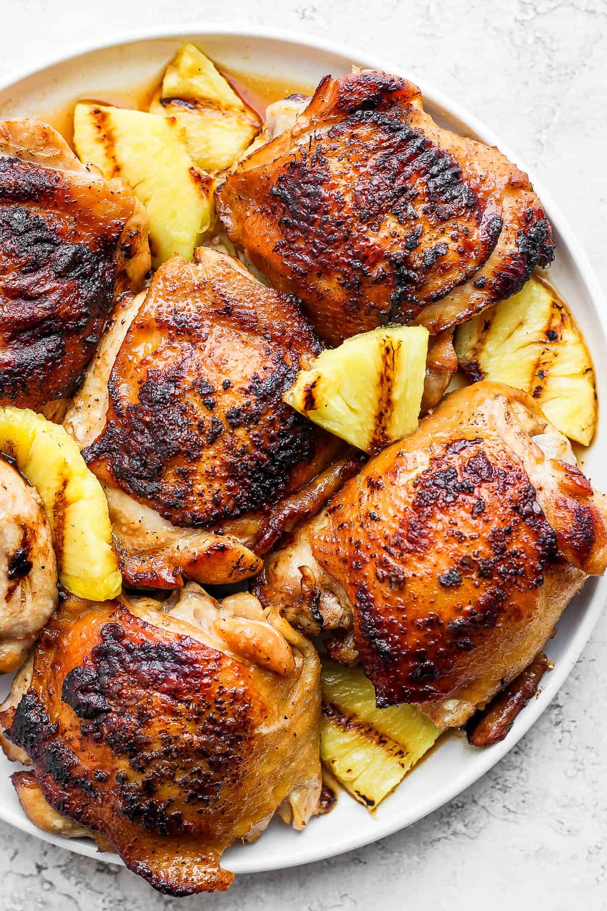 A plate of Hawaiian chicken. 