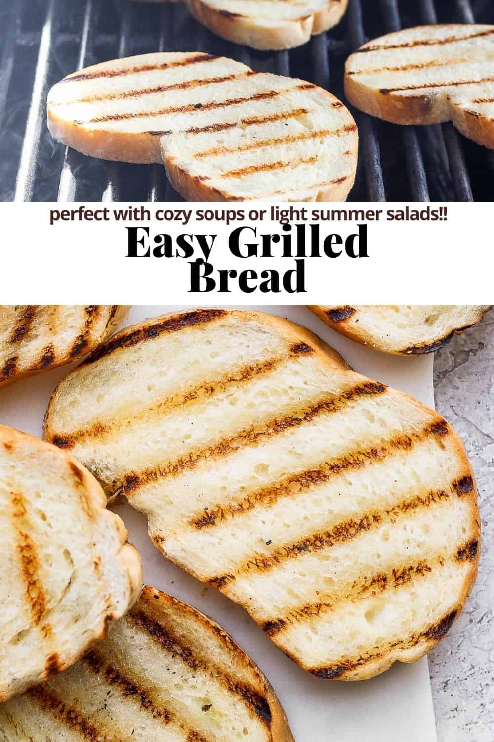 Pinterest image for grilled bread.