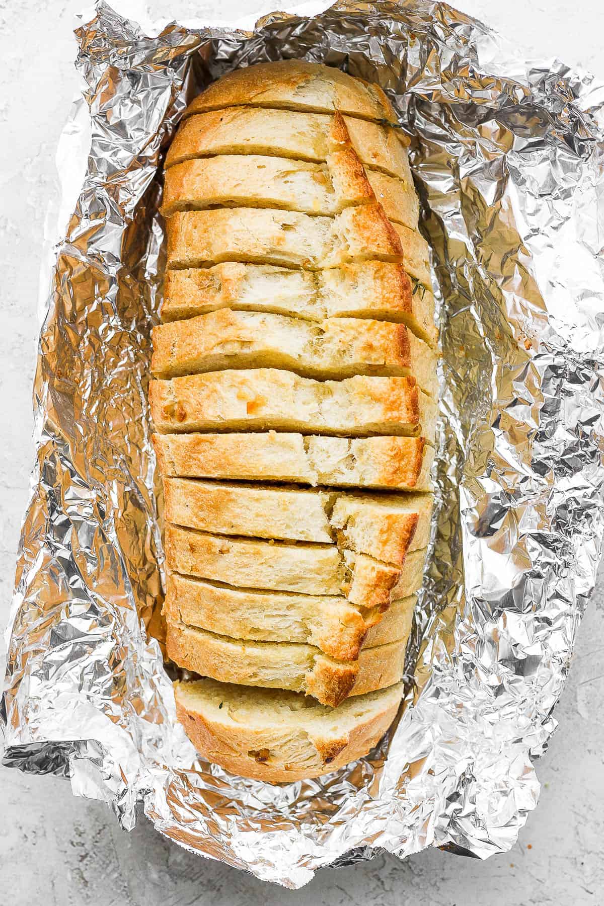 Garlic bread after baking.