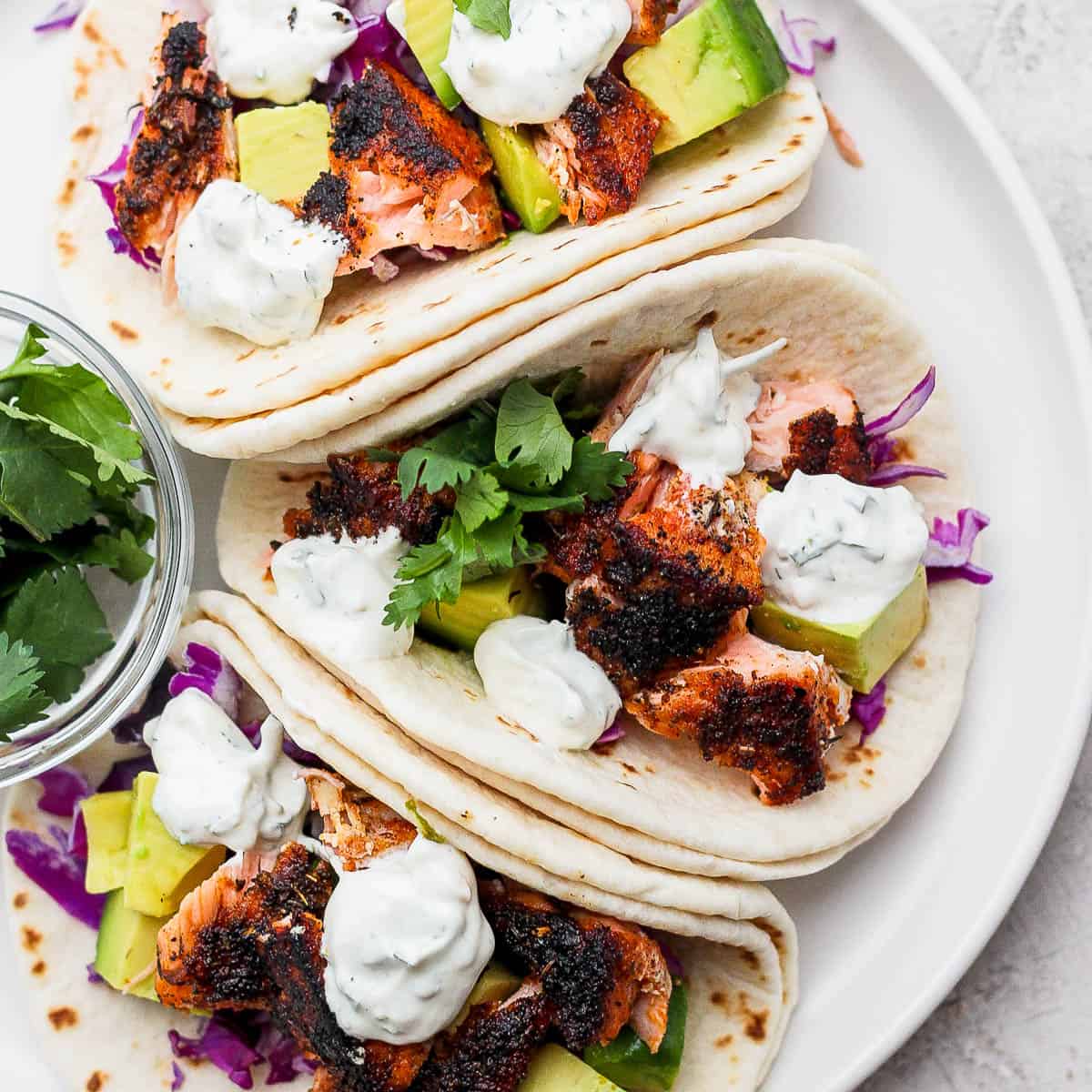 Blackened Salmon Tacos - The Wooden Skillet