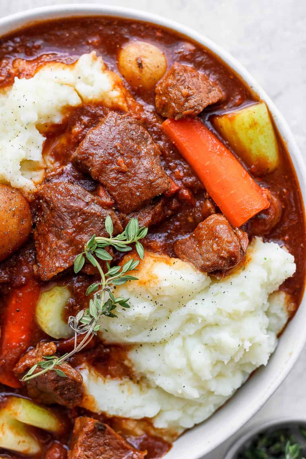 Bowl of beef stew. 