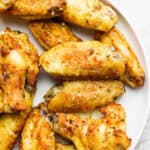 Plate of air fryer chicken wings.