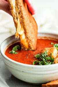 Homemade tomato soup with canned tomatoes