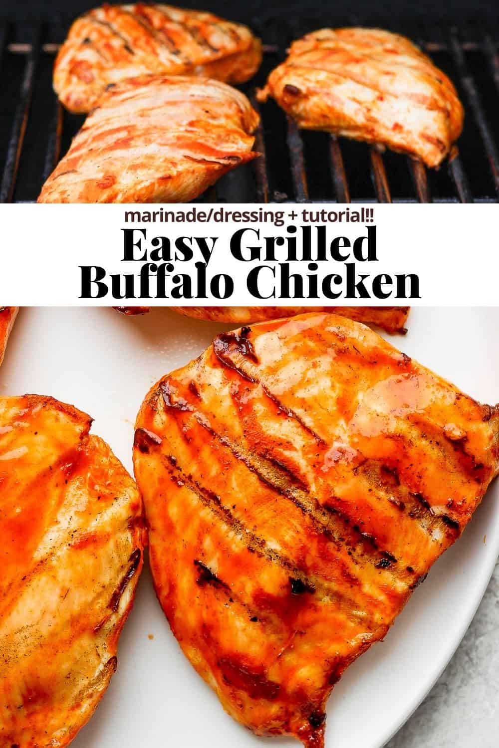 Pinterest image for grilled buffalo chicken.