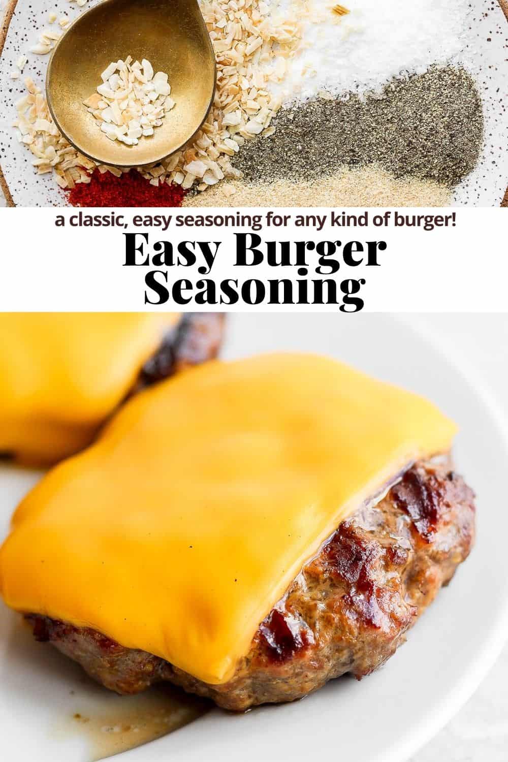 Pinterest image for burger seasoning.