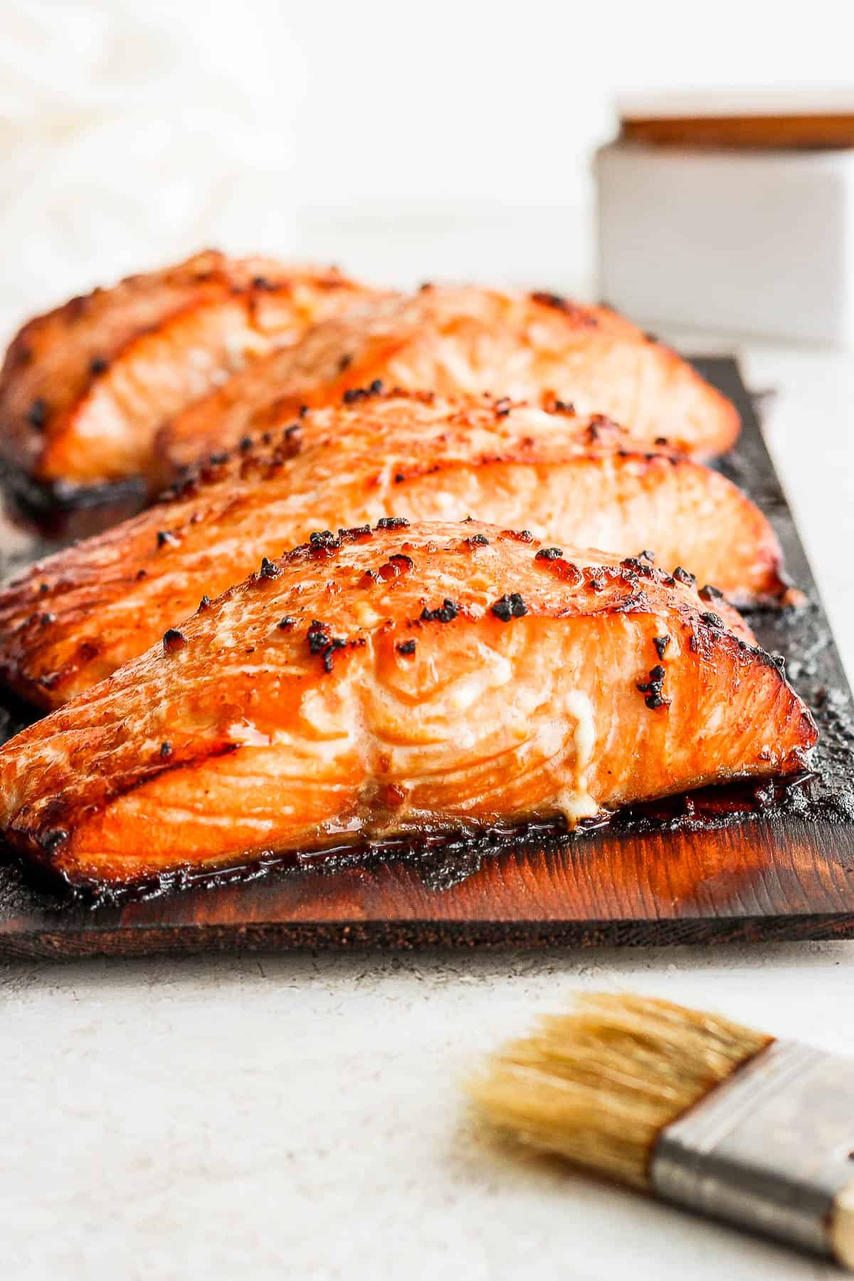 Perfectly grilled cedar plank salmon.