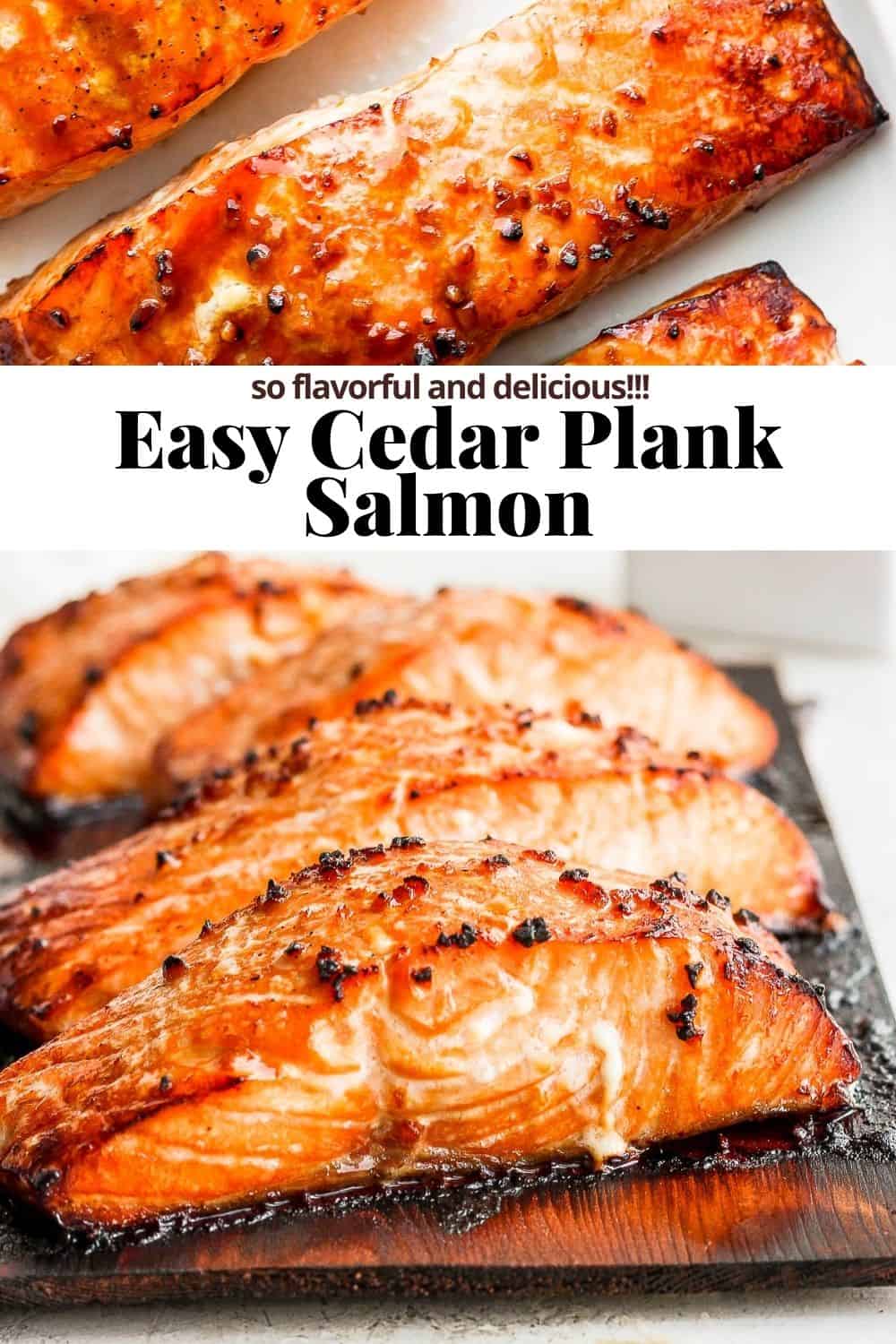 Pinterest image for cedar plank salmon.