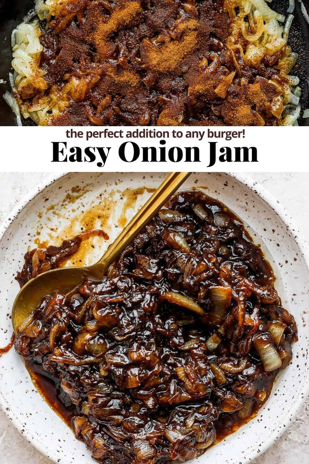 Pinterest image for onion jam.