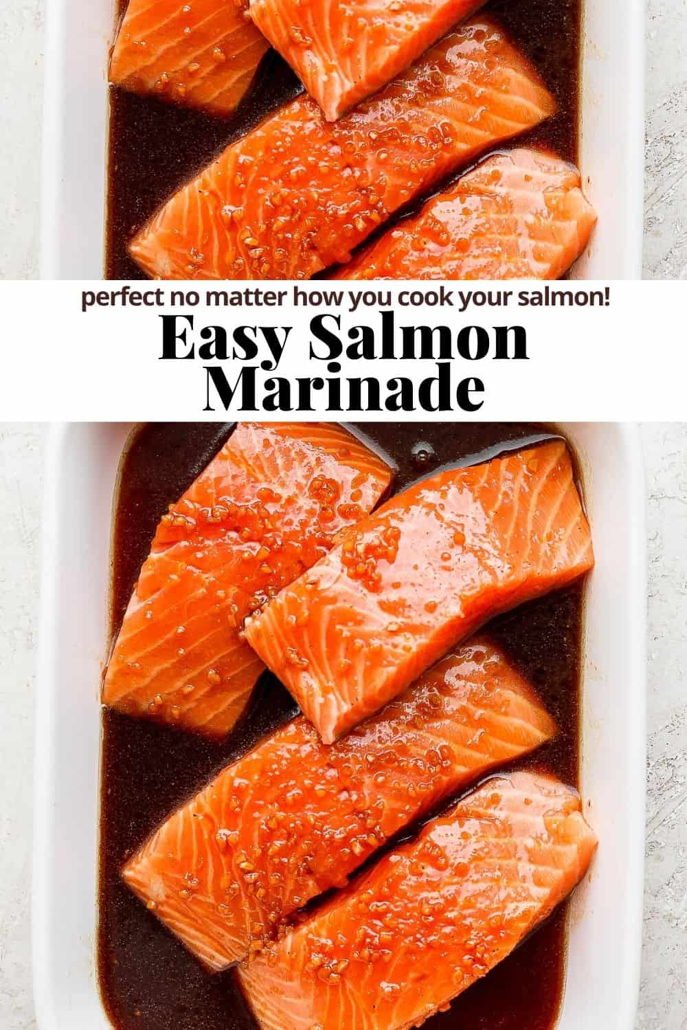 Pinterest image for salmon marinade.