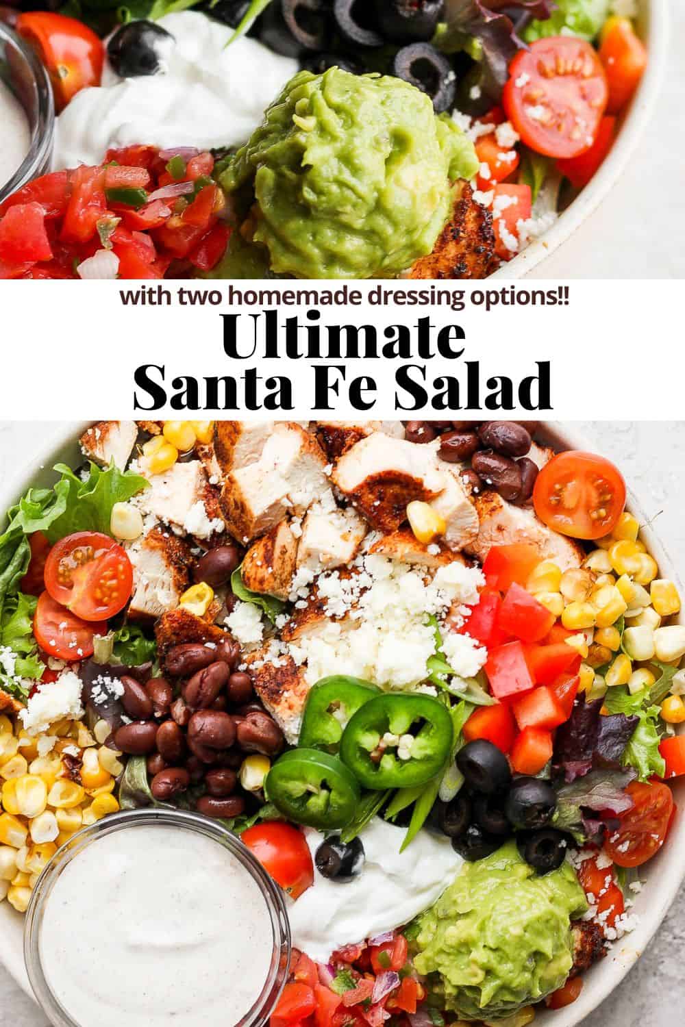 Pinterest image for a Santa Fe Salad.