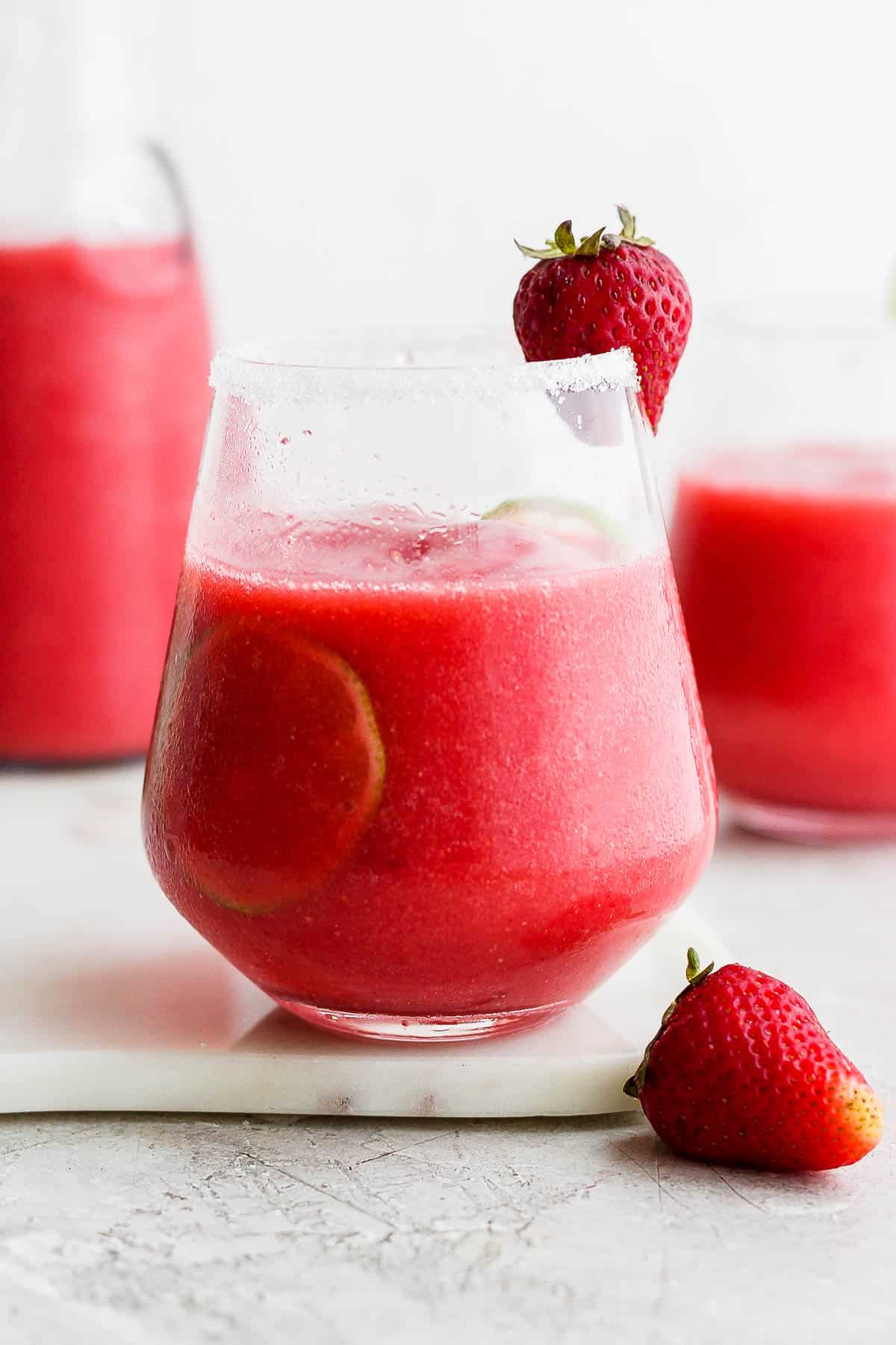 A simple frozen strawberry margarita.