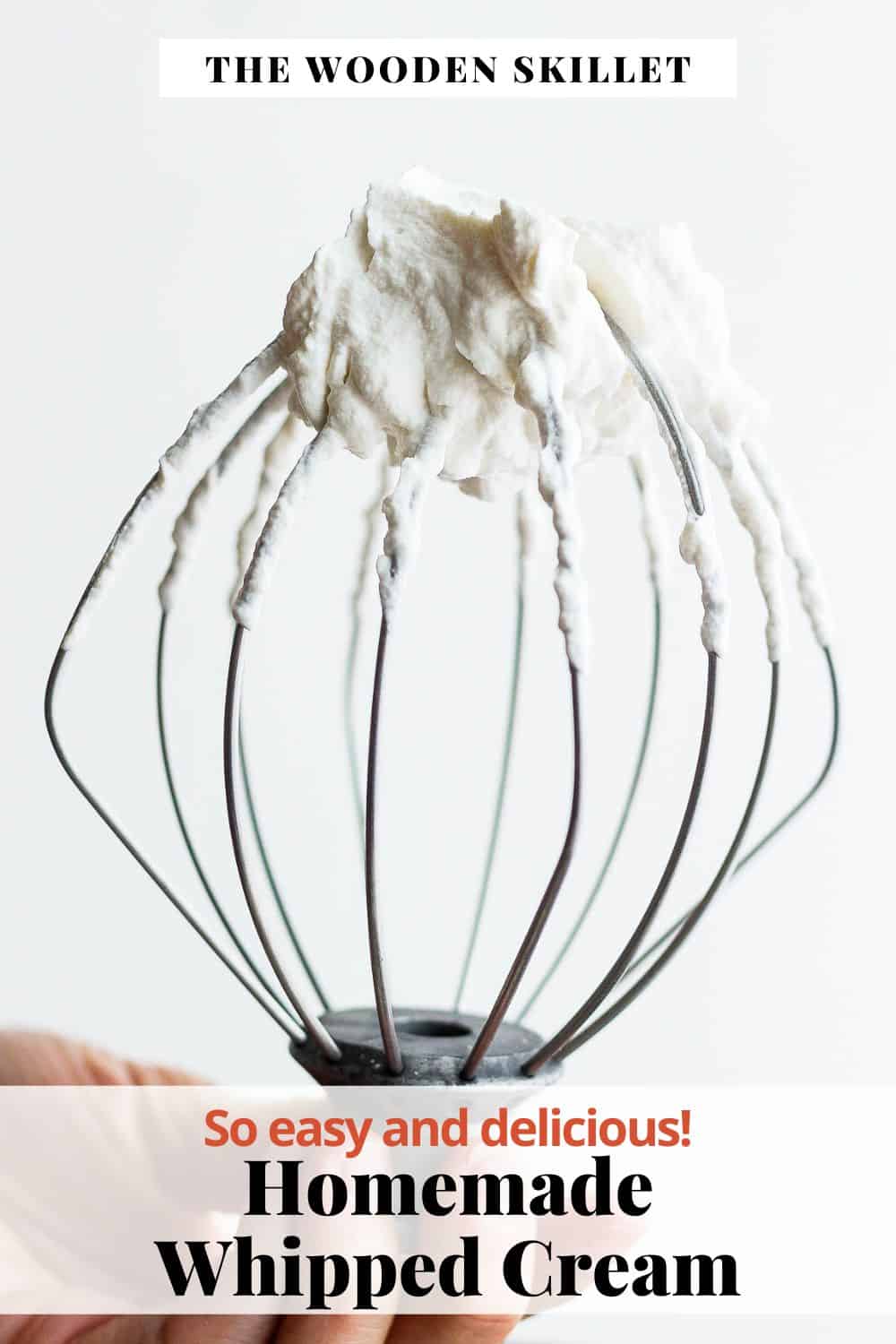 Pinterest image for homemade whipped cream.